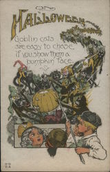 Nash H-10 Halloween Goblin Cats Are Easy To Chase, If You Show Them A Pumpkin Face Postcard