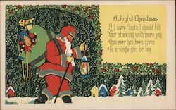 A Joyful Christmas If I Were Santa, I Should Fill, Your Stocking With More Joy, Than Ever Has Been Given Postcard