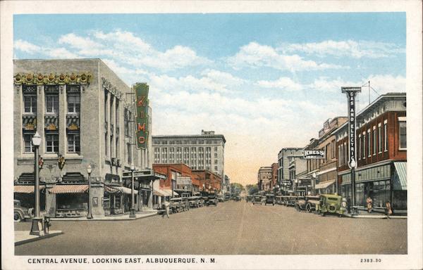 Central Avenue, Looking East Albuquerque, NM Postcard