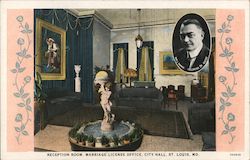 Reception Room, Marriage License Office, City Hall St. Louis, MO Postcard Postcard Postcard