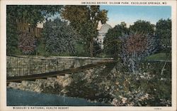 Swinging Bridge, Siloam Park Excelsior Springs, MO Postcard Postcard Postcard