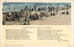 "FLORIDA BEACHES" - A Poem by King A. Woodburn Postcard Postcard Postcard